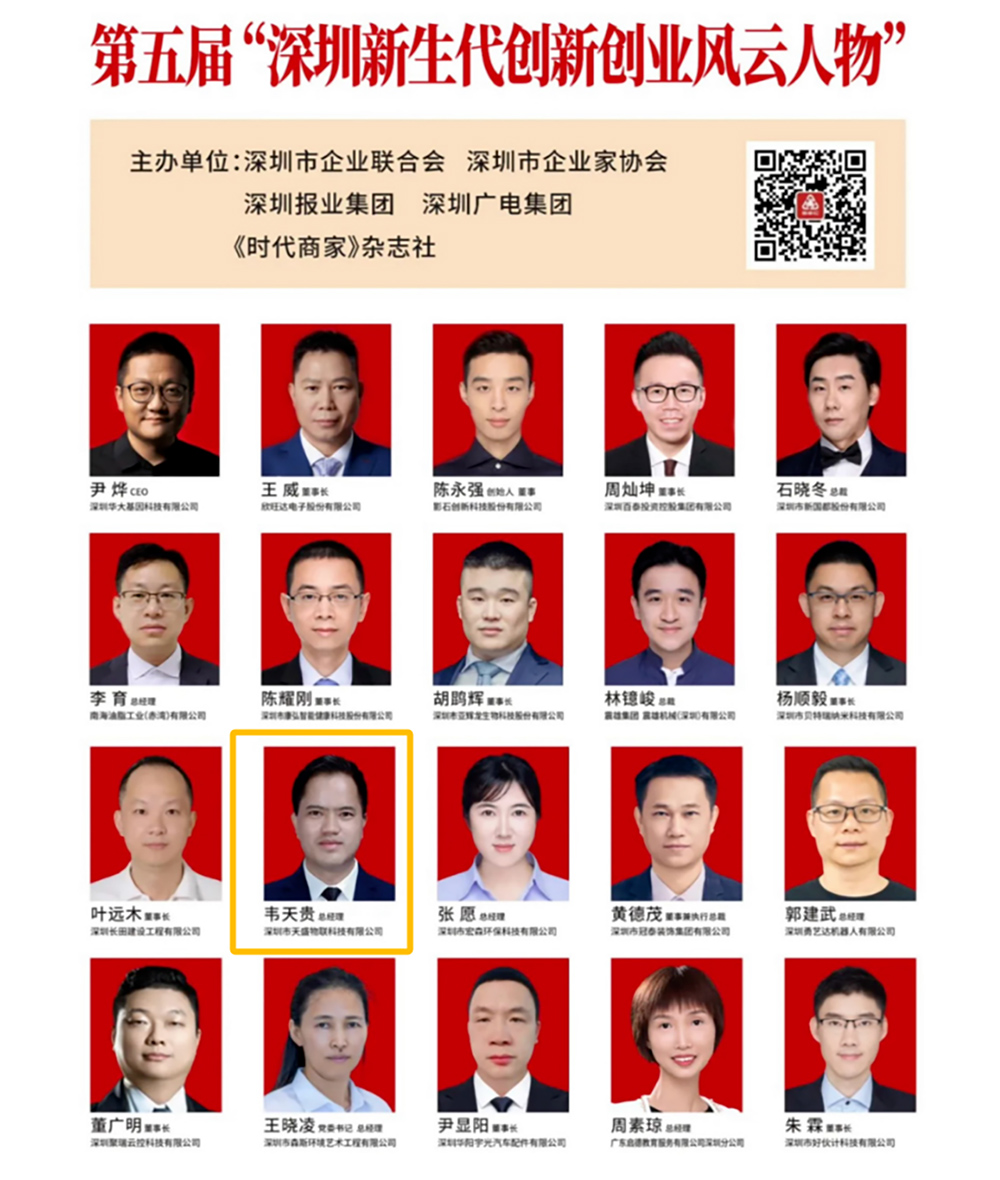 【广东省贵州安顺商会】广东省贵州安顺商会韦天贵会长上榜第五届“深圳新生代创新创风云人物”榜单